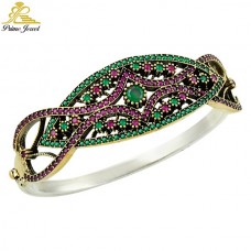 Gümüş Otantik Taşlı Biezik /Bileklik